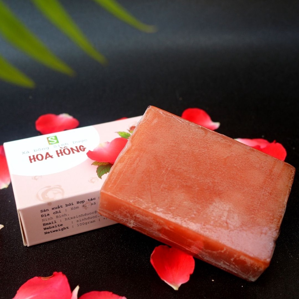 Xà bông sinh dược hoa hồng, xà bông handmade từ thành phần tự nhiên giúp dưỡng da, thư giãn. | BigBuy360 - bigbuy360.vn