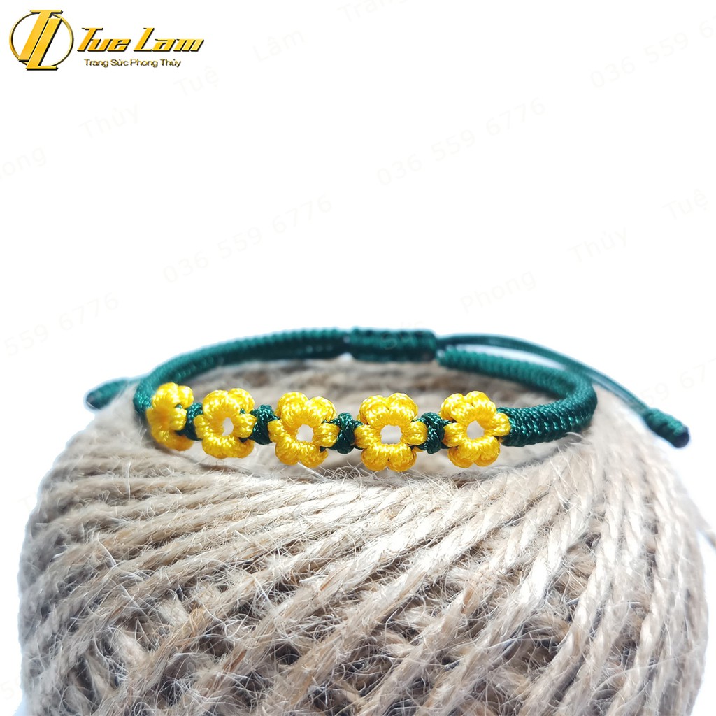 Vòng Tay Dây Chỉ Handmade Tết Hoa Vàng May Mắn - Tuệ Lâm