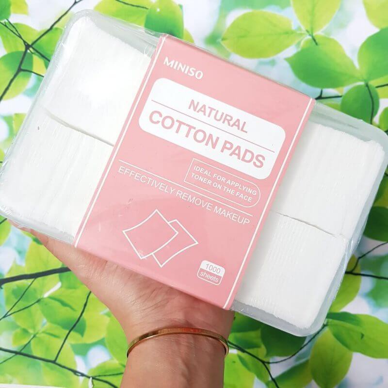 Bông tẩy trang/Bông tẩy trang Miniso Nhật Bản 1000 miếng chuyên dùng đắp nước hoa hồng,lotion