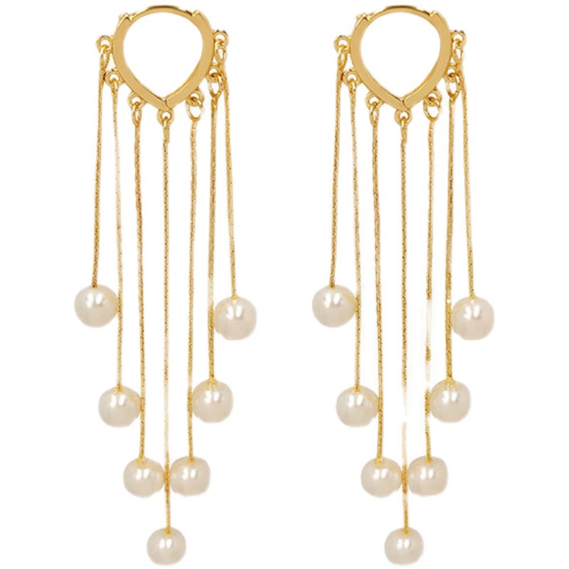 Bông Tai Đính Ngọc Trai Và Dây Tua Rua Thời Trang Mới 2022