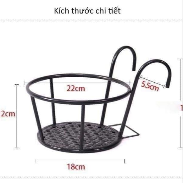 Giỏ treo ban công sơn tĩnh điện loại 1