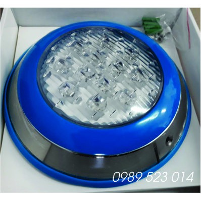 ĐÈN LED DƯỚI NƯỚC, Đèn Ốp Bể Bơi 9W, 12W, 18W Vỏ Ngoài Inox Viền Xanh Trang Trí Bể Bơi Hoặc Hồ Cá Hay Ốp Tường