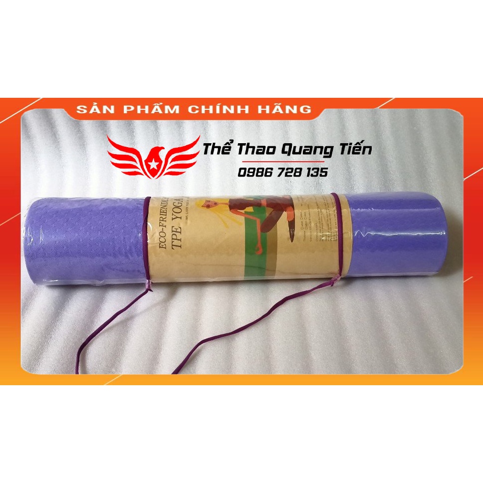 Thảm tập Yoga cao cấp định tuyến nhập khẩu 6 li 2 lớp chính hãng màu tím nhạt ( hàng chính hãng-loại 1)