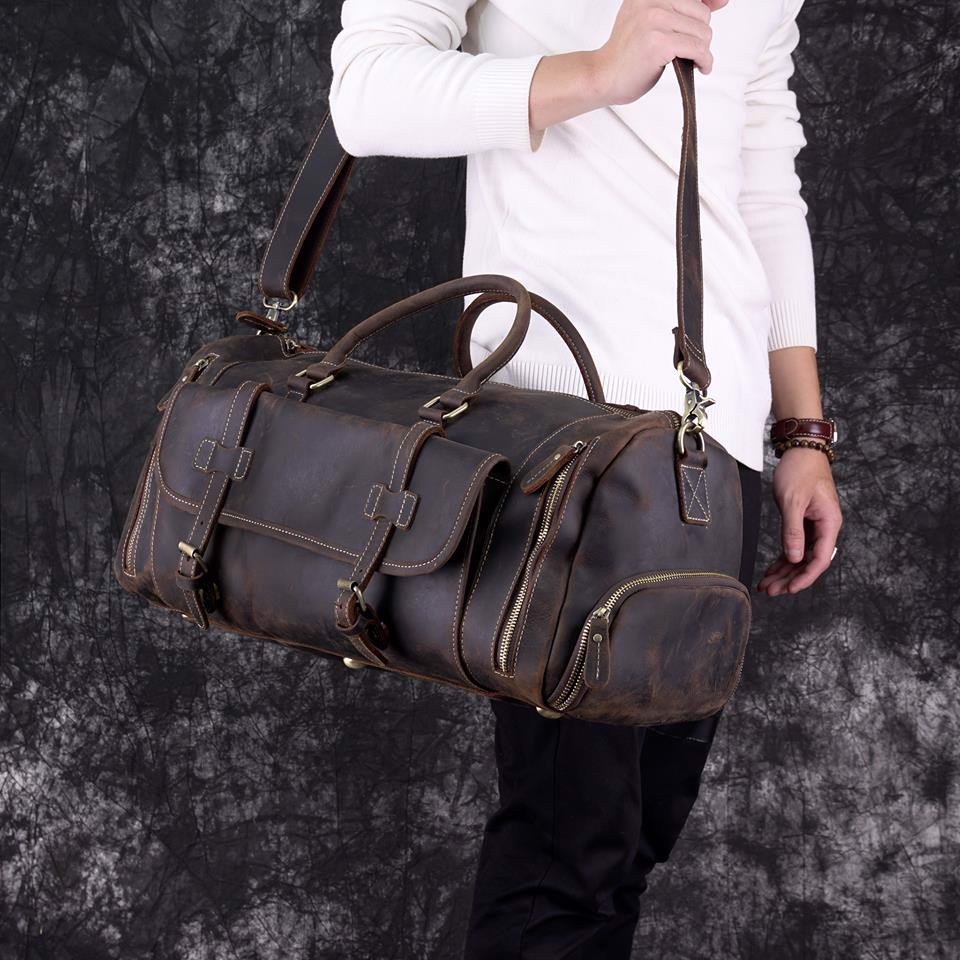 TÚI TRỐNG DU LỊCH CỠ LỚN DA BÒ SÁP ĐA NĂNG - 429499