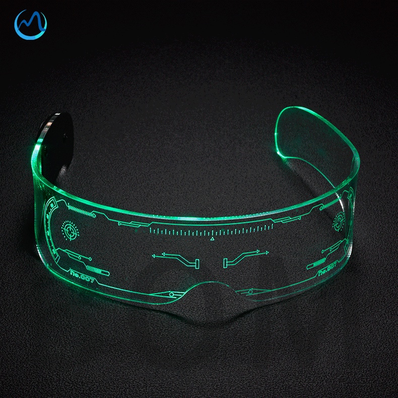 Mắt kính led trong suốt phát sáng nhiều màu sắc cho nữ DJ quán bar/buổi hòa nhạc/lễ hội âm nhạc quà tặng sinh nhật