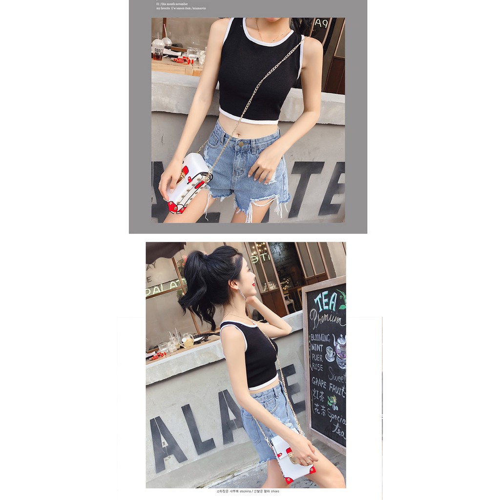 SUMMER WOMEN SLEEVELESS CROP TOPS TANK TOP BACK CROSS BELT SEXY TOP VEST | BigBuy360 - bigbuy360.vn