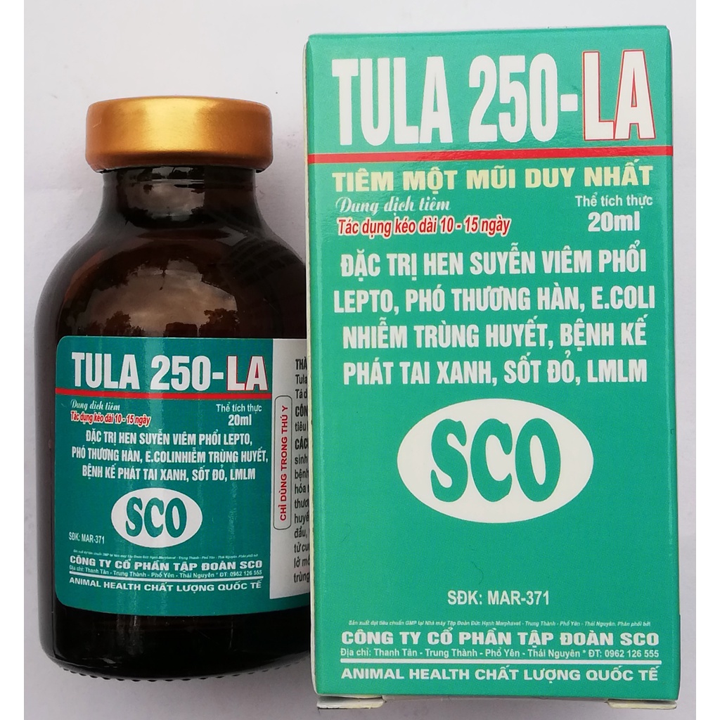 1 lọ TU LA 250 Loại 20ml Chuyên Dùng cho gia súc, gia cầm, chó, mèo