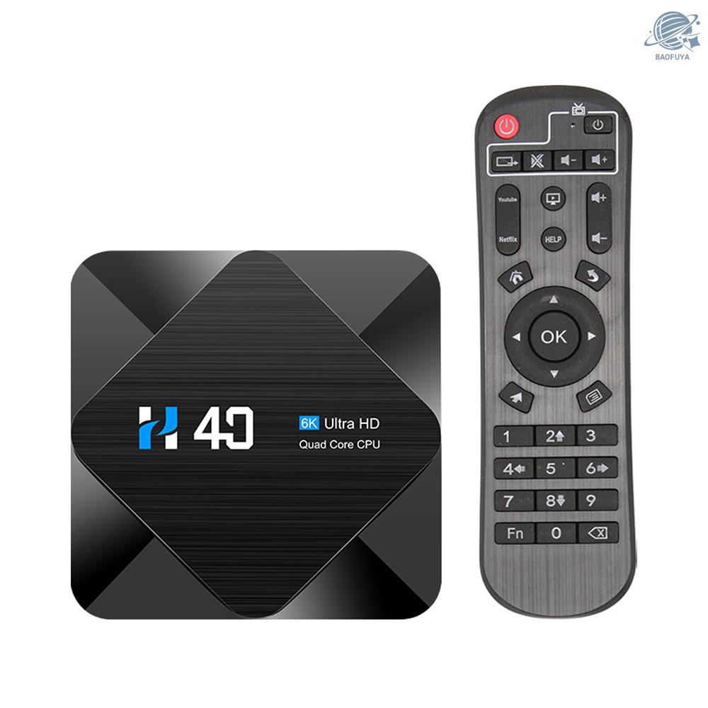 Hộp TV thông minh H40 Android 10.0 H616 lõi tứ UHD 4k 6k HDR10 H.265 Vp9 4gb / 64gb 2.4g 5g Wifi Bt4 100m1 LCD