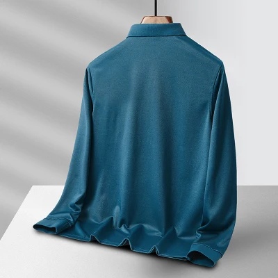 Áo polo cotton Tay Dài Dáng Rộng Cổ Đứng Thoải Mái Thời Trang Xuân Thu Cho Nam