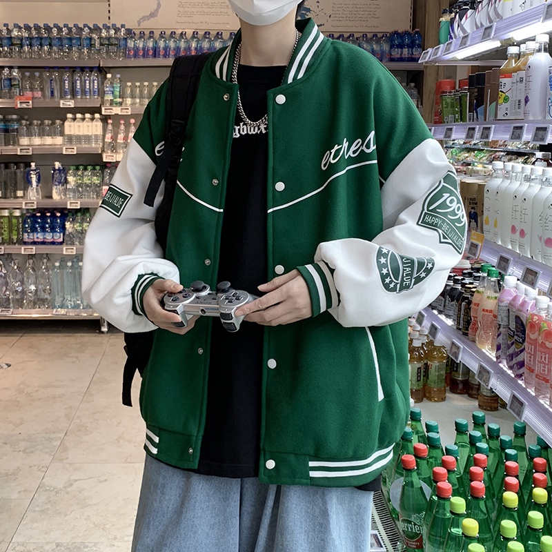 Áo Khoác Bóng Chày Nam Nữ Xanh Đen Hot Trend 2021 - Cam Kết Hàng Y Hình - Hỗ Trợ Đổi Trả