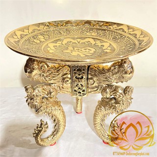 Đĩa Chò Trưng Trái Cây Thờ Cúng Bằng Đồng Cao 23cm