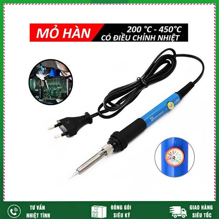 Mỏ hàn thiếc có điều chỉnh nhiệt độ 60W 220V 936 giá rẻ, mỏ hàn chì điện tử