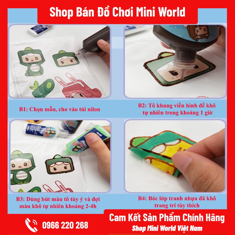 Đồ Chơi Mini World Diy Bút Sơn Keo Vẽ Tranh Nổi 3D