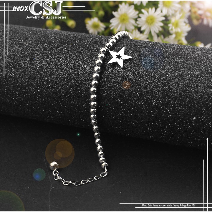 Lắc tay bi tròn gắn ngôi sao xinh xắn