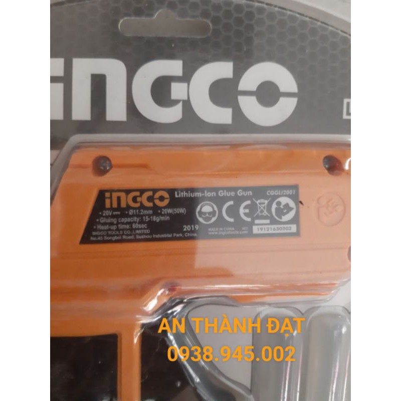 thân body máy bắn keo dùng pin 20v ingco CGGLI2001