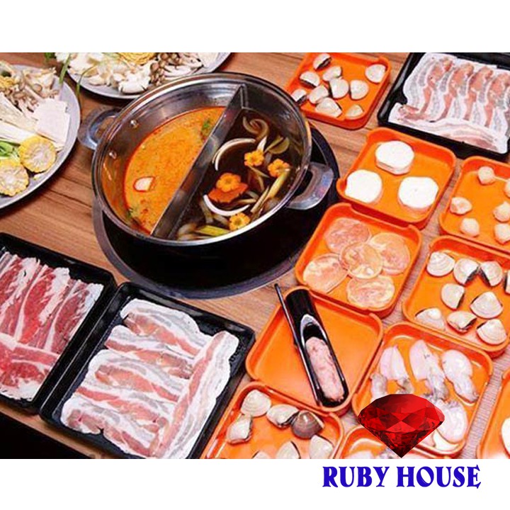 nồi lẩu 2 ngăn hotpot CHÍNH HÃNG, nồi lẩu gia đình 2 ngăn-Ruby House