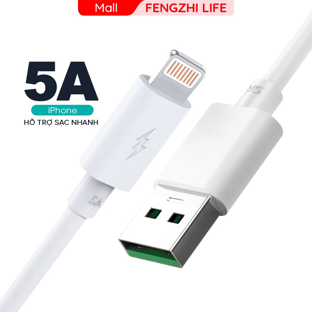 Cáp sạc FENGZHI T9 sạc nhanh 5A TPE cao cấp chính hãng cho điện thoại iPhone Samsung OPPO Vivo HUAWEI XIAOMi dây sạc