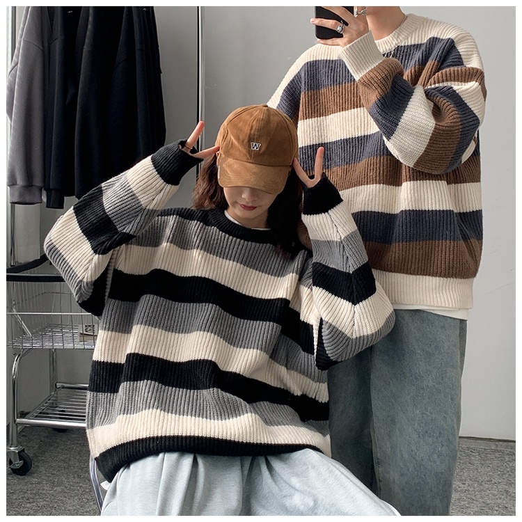 Áo len kẻ ngang unisex | BigBuy360 - bigbuy360.vn