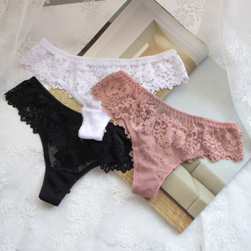 Set 3 Quần Lót Ren Xuyên Thấu Gợi Cảm Cho Nữ