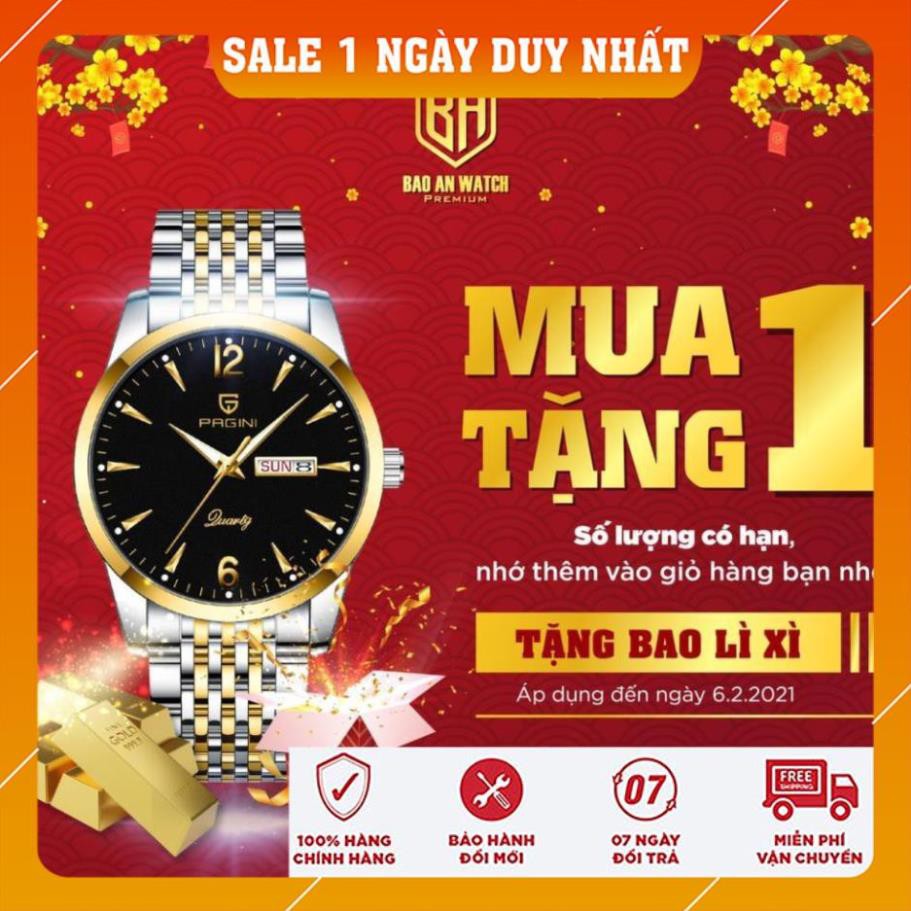 [Chính hãng 100%] Đồng Hồ Nam PAGINI PA5566 - Đồng hồ Thời Trang nam Dây Thép Không Gỉ - Bảo hành 2 