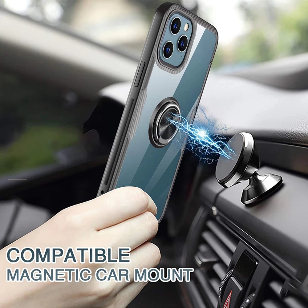 Ốp Điện Thoại Trong Suốt Có Vòng Đỡ Nam Châm Cho iphone 11 Pro Max 12 13 Pro Max XS Max XR X 6 7+ 8 Plus SE 12 Pro 13