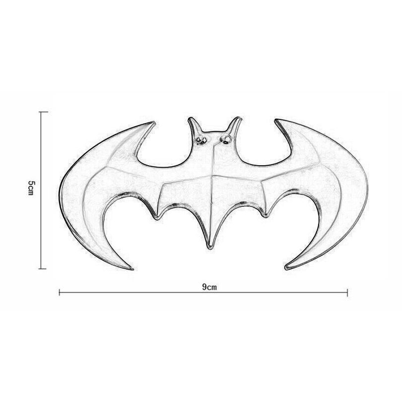 Miếng Dán Trang Trí Xe Hơi Hình Logo Batman 3D Chất Liệu Kim Loại