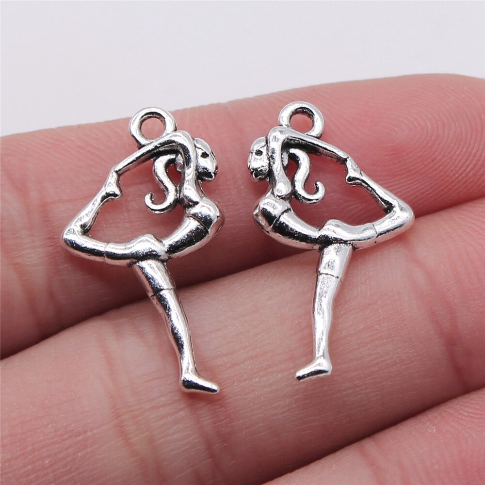 CHARMS Set 10 Mặt Dây Chuyền Hình Vũ Công Múa Ba Lê 14x26mm