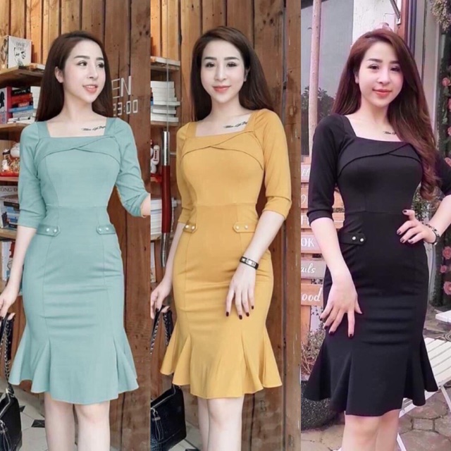 ❤️(5 MÀU) ĐẦM DỰ TIỆC BODY ÔM ĐUÔI CÁ TAY LỠ GIÁ RẺ