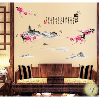 Decal dán tường Thủy mặc