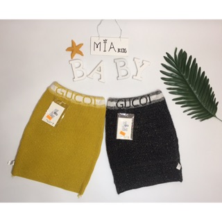 Chân váy len kim tuyến màu vàng cho bé sz 5-13