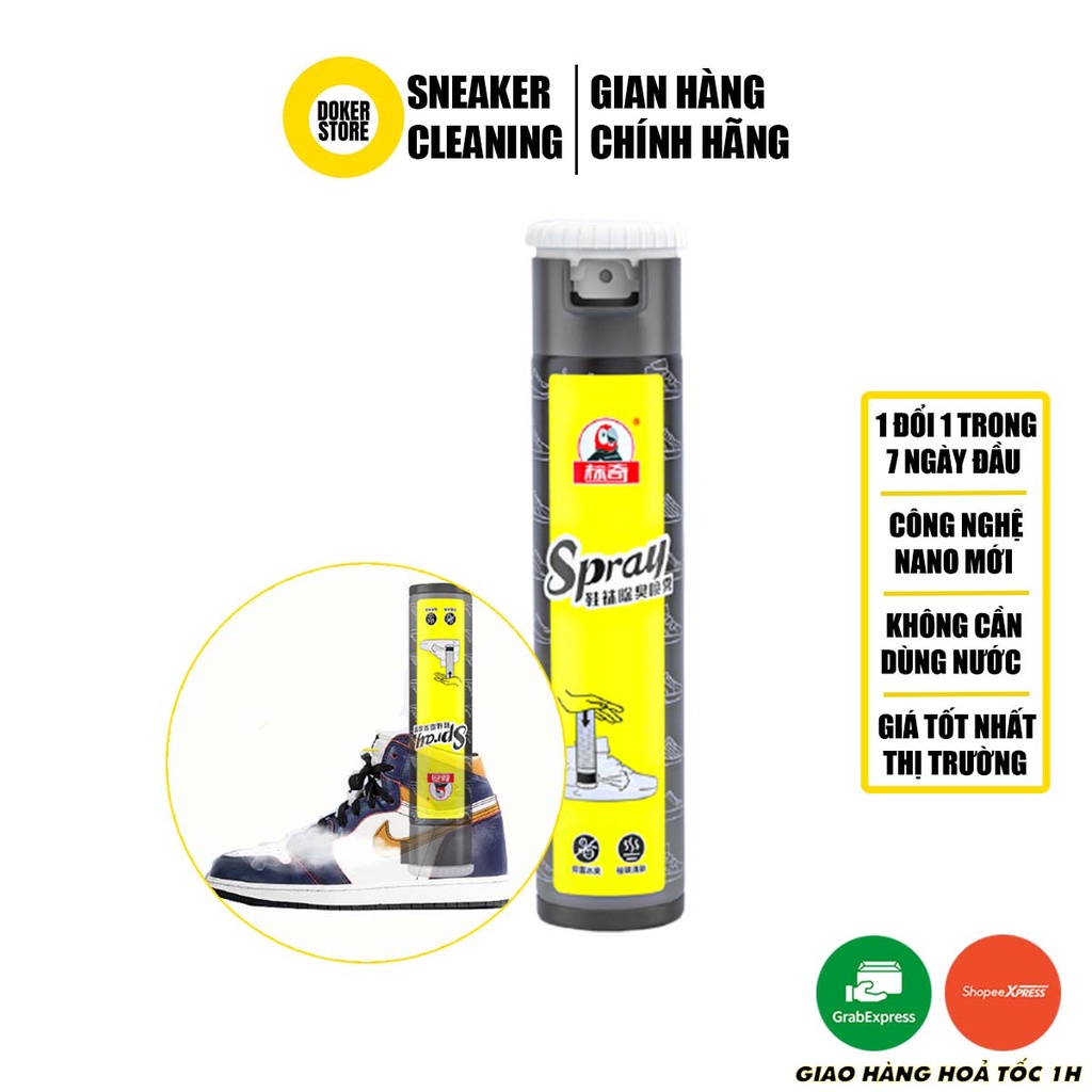 Xịt khử mùi giày dép công nghệ nano Deodorant Spray dạng úp ngược tiện dụng