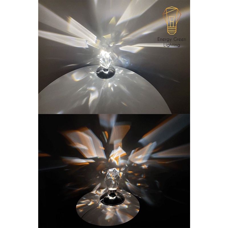 Đèn Bàn Pha Lê Cao Cấp Energy Green Lighting DB-923 - Chuyển Đổi 16 Màu Sắc - Điều Khiển Từ Xa - Decor Trang Trí