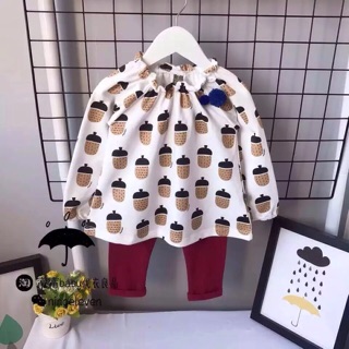 Bộ moimoln hạt dẻ hàn quốc bé gái