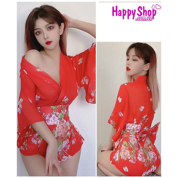 Áo ngủ kimono sexy , cosplay cô gái nhật bản kimono gợi cảm, áo choàng ngủ, áo choàng đi biển mỏng đẹp TK1225