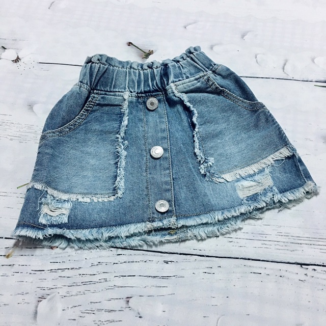 Chân váy jean bé gái