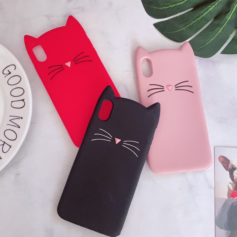 Ốp iPhone 6/6s/X/Xs/XsMax Silicon Dẻo Hình Tai Mèo Dễ Thương