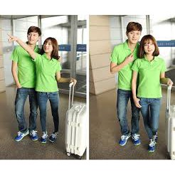 ÁO THUN PO LO MÀU XANH LÁ NAM / NỮ CỘC TAY CỔ BẺ DFB12