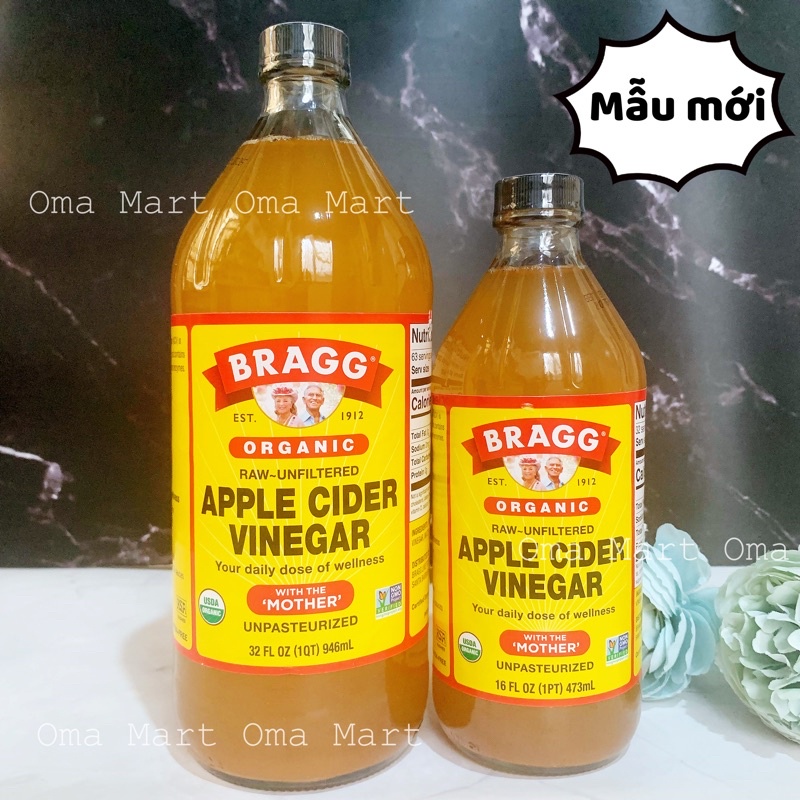 [Mã 11FMCGSALE giảm 8% đơn 500K] Giấm Táo Hữu Cơ Bragg - Hàng Mỹ