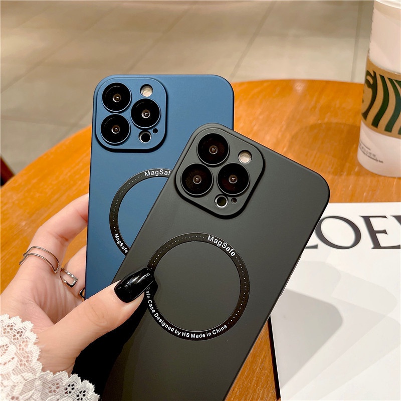 Ultra Ốp Điện Thoại Mềm Nhám Siêu Mỏng Có Nắp Lens Từ Tính Cho iPhone 13 13Pro 13Promax 12 Pro Max 12Pro 12