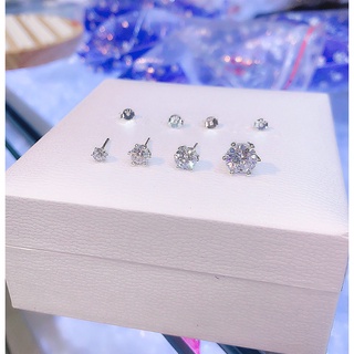 Bông tai nụ đá 6 chấu bạc ta,Khuyên tai bạc nụ đá nhiều size -Minh Tâm Jewelry