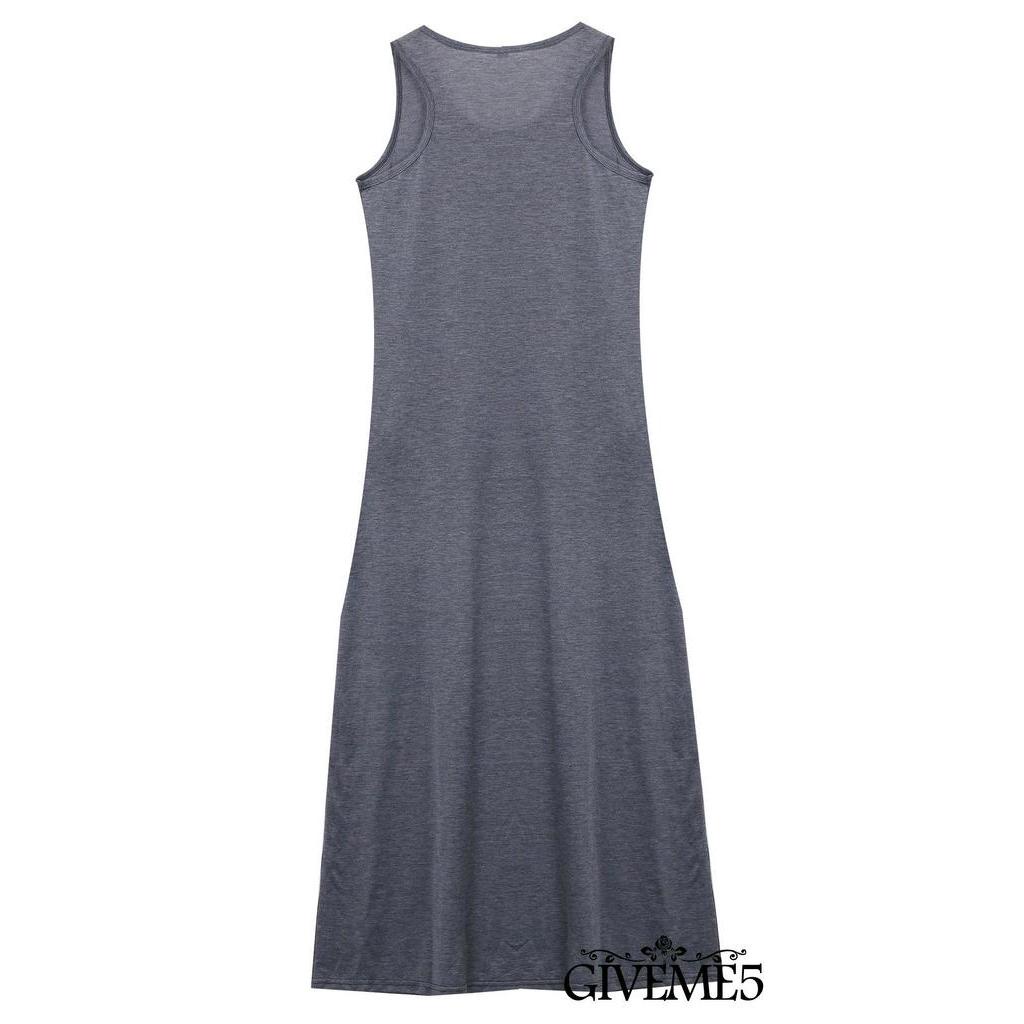 Đầm Maxi Nữ Cộc Tay Cổ Tròn Dáng Dài Thời Trang Boho