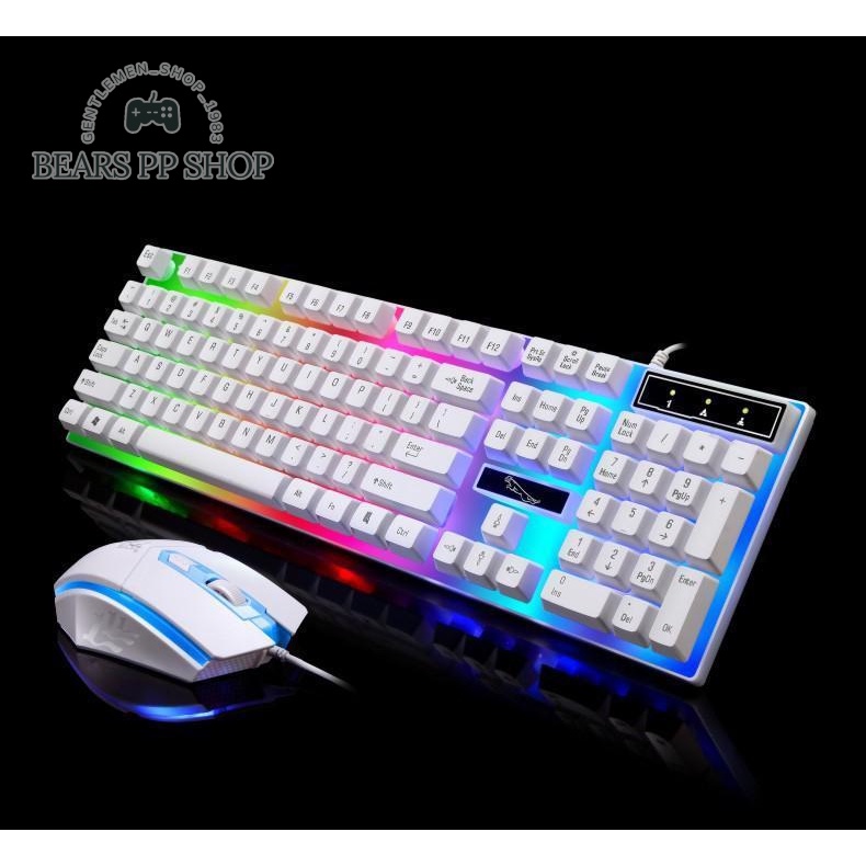 Bộ Bàn Phím Gaming Giả Cơ G21 LED Nhiều Màu - Kèm Chuột Máy Tính Con Báo