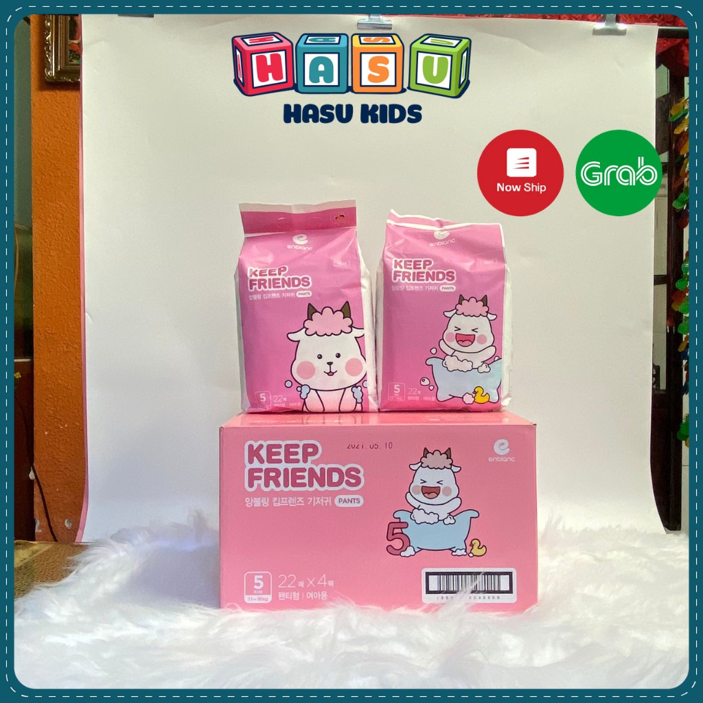 COMBO 3 Bịch Tã Bỉm Enblanc KEEP FRIENDS Nội Địa Hàn Quốc 2021 Siêu Thấm Hút, Size XL22 Dành Cho Bé Gái