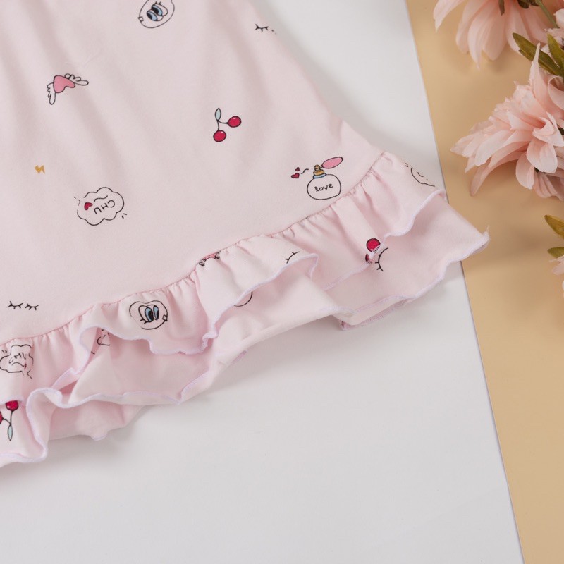 Váy cho bé gái kiểu polo, đầm cho bé gái mùa hè,cotton size 9-26kg V05 - Cherry Baby