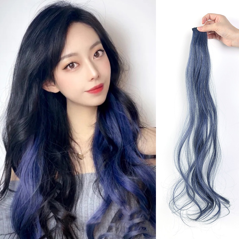 Bộ Tóc Giả Dài Xoăn Nhuộm Màu Độc Đáo Thời Trang Cho Nữ