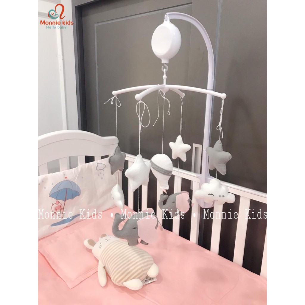 Đồ Chơi Treo Cũi 𝗵𝗮𝗻𝗱𝗺𝗮𝗱𝗲 MonMon Có Phát Nhạc