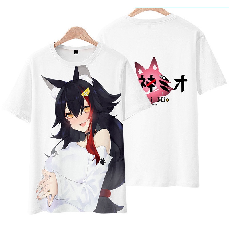 Áo thun tay ngắn in hình Anime Ookami Mio kích thước ngoại cỡ