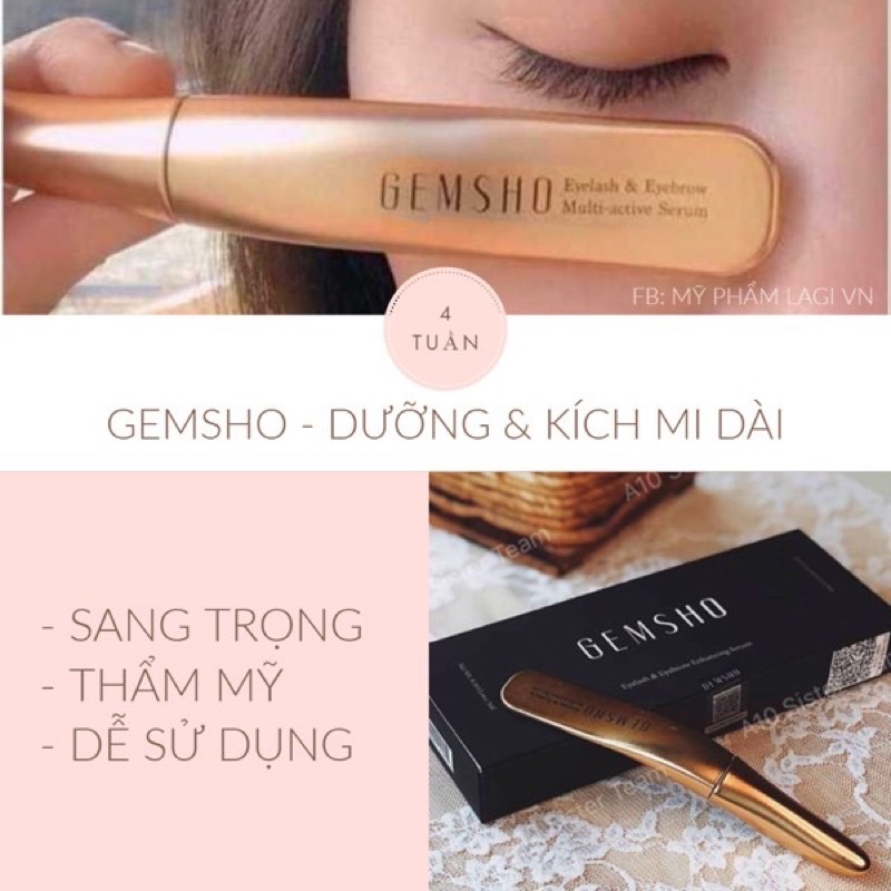 Serum Gemsho Dưỡng Dài Mi, Kích Mọc Mi chính hãng 3ml