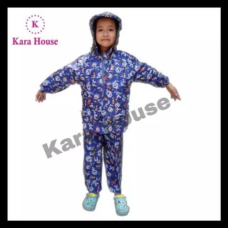 Áo mưa bộ cho bé vải dù dày chất Kara - Hàng bao bền