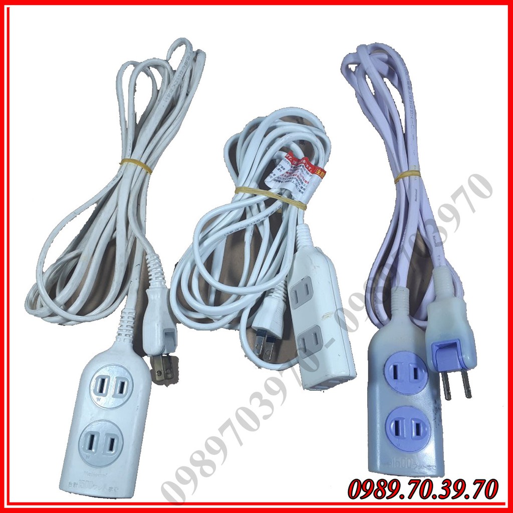 Ổ cắm điện nội địa Nhật điện 220v đã qua sử dụng phích cắm điện dẹp , 3 lỗ dây dài 3m ( sản phẩm được giao ngẫu n